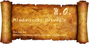 Mladoniczki Olivér névjegykártya
