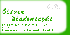 oliver mladoniczki business card