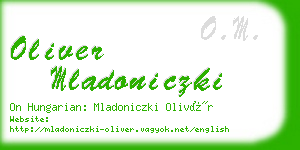 oliver mladoniczki business card